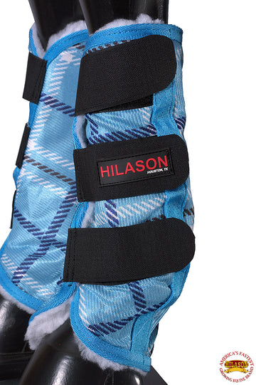 Medium Hilason Horse Fly Boots Uv Protection Fleece Lined 4 Pack Plaid
